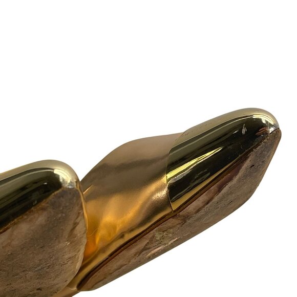 Women’s Gold Metallic Pointed Toe Ballet Flats Size 35.5 - Picture 11 of 11